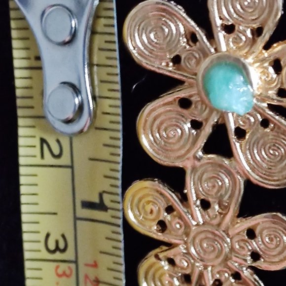 Jewelry made by hand Gold Plated 24 K. Silver 950, Morralla Emeral and Berillium - Picture 8 of 11